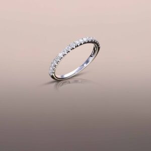 Diamond pave half-eternity ring