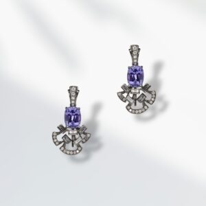 tanzanite dress earrings Tanzanite Dress Earrings with Detachable J-hoop Studs