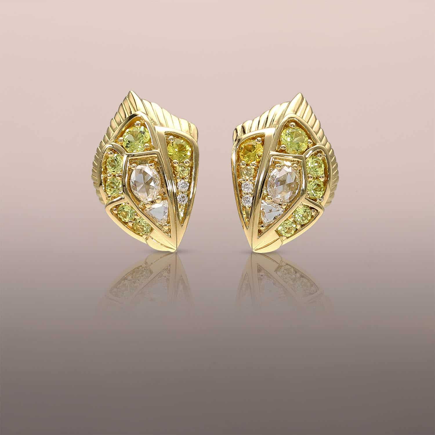 White gold sales diamond butterfly earrings