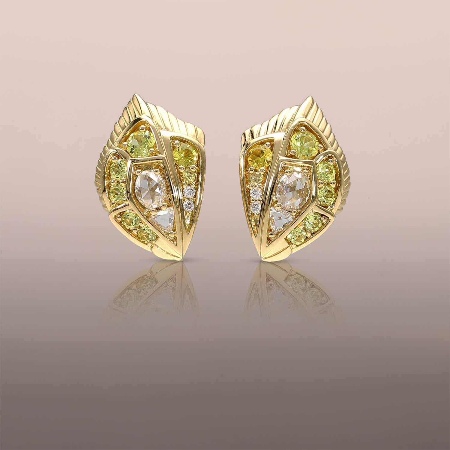 Aztec Yellow Sapphire Butterfly Earrings