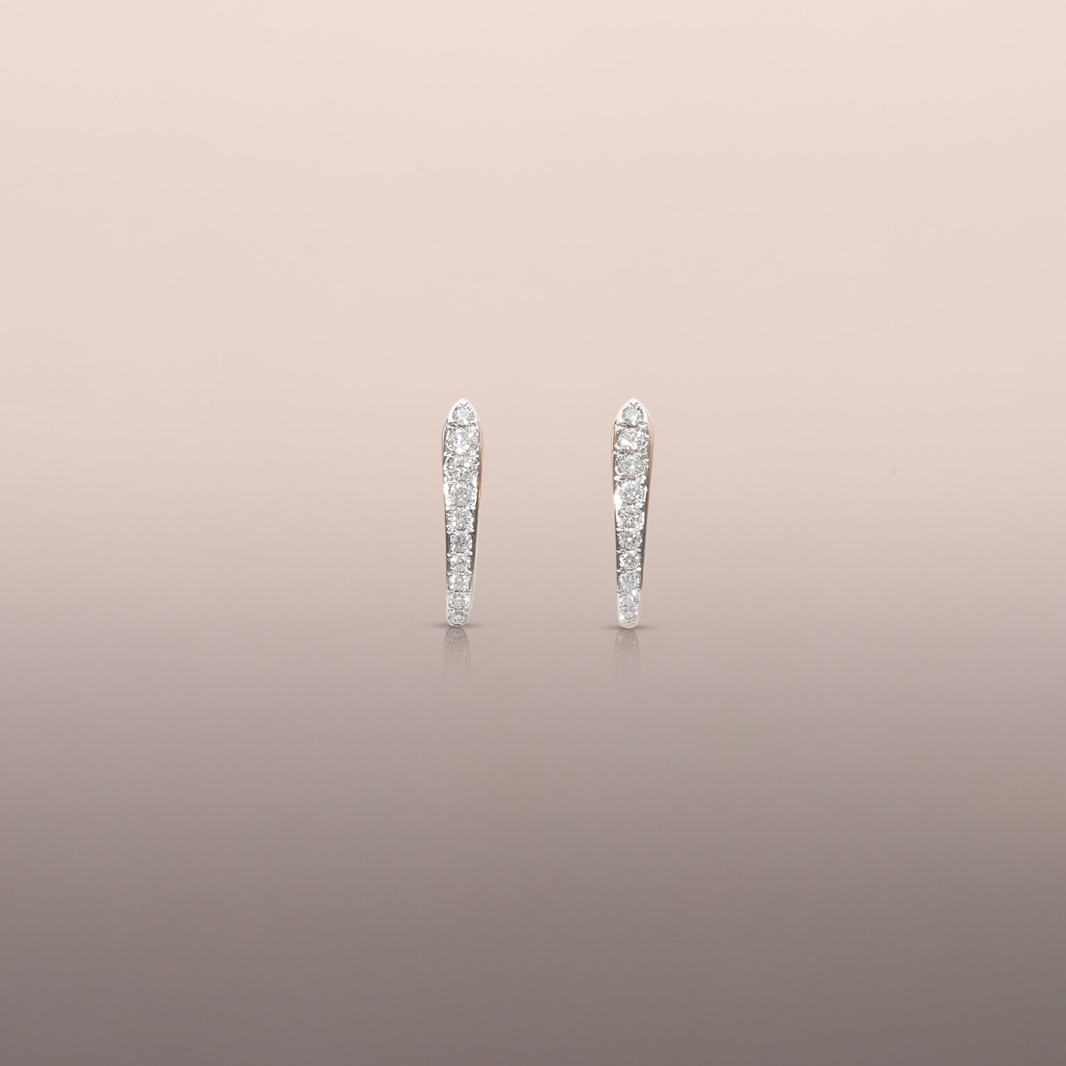 Diamond J hoop earrings