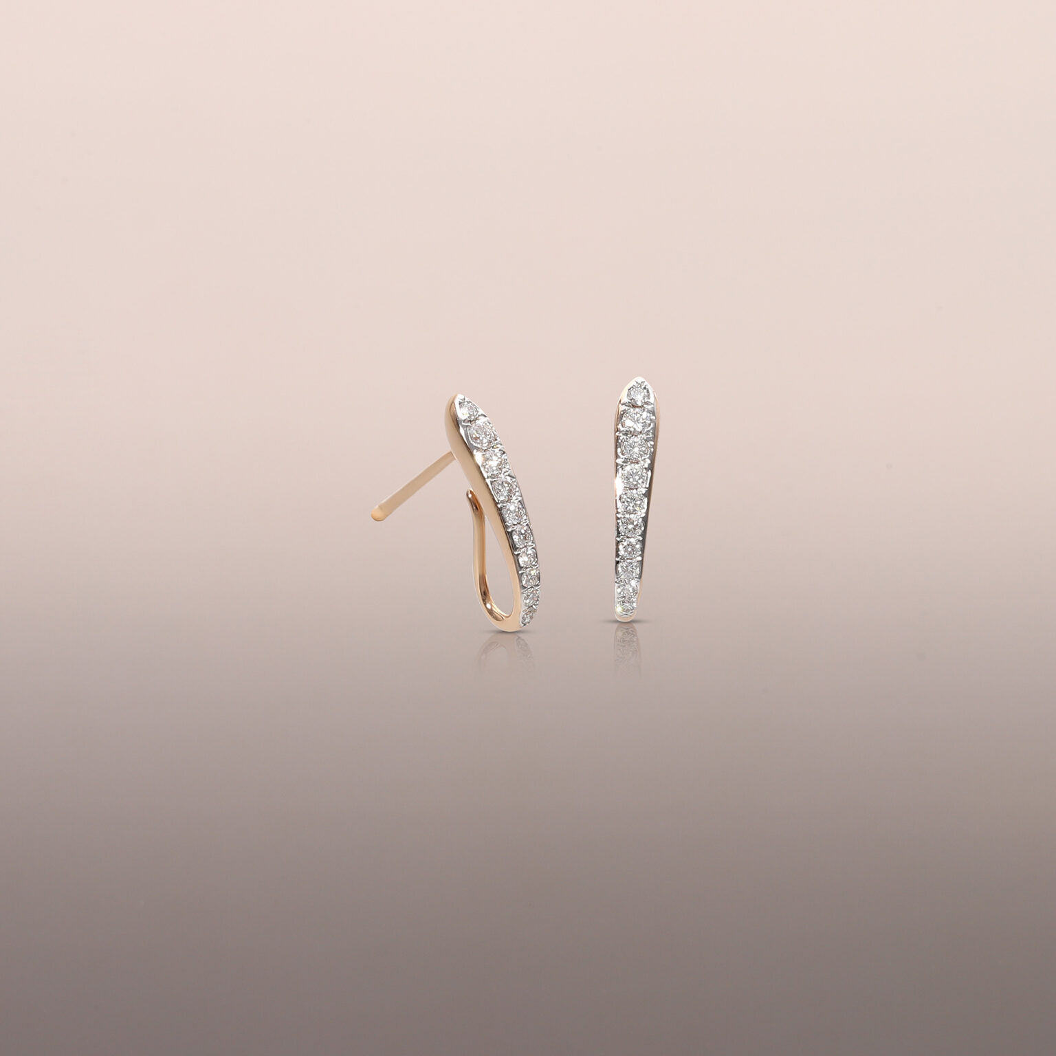 Diamond J hoop earrings