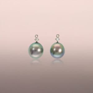 Pistachio-Grey Tahitian Pearl Drops