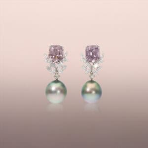 Pistachio-Grey Tahitian Pearl Drops