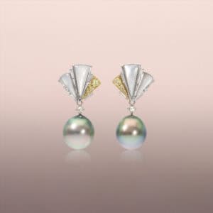 Pistachio-Grey Tahitian Pearl Drops