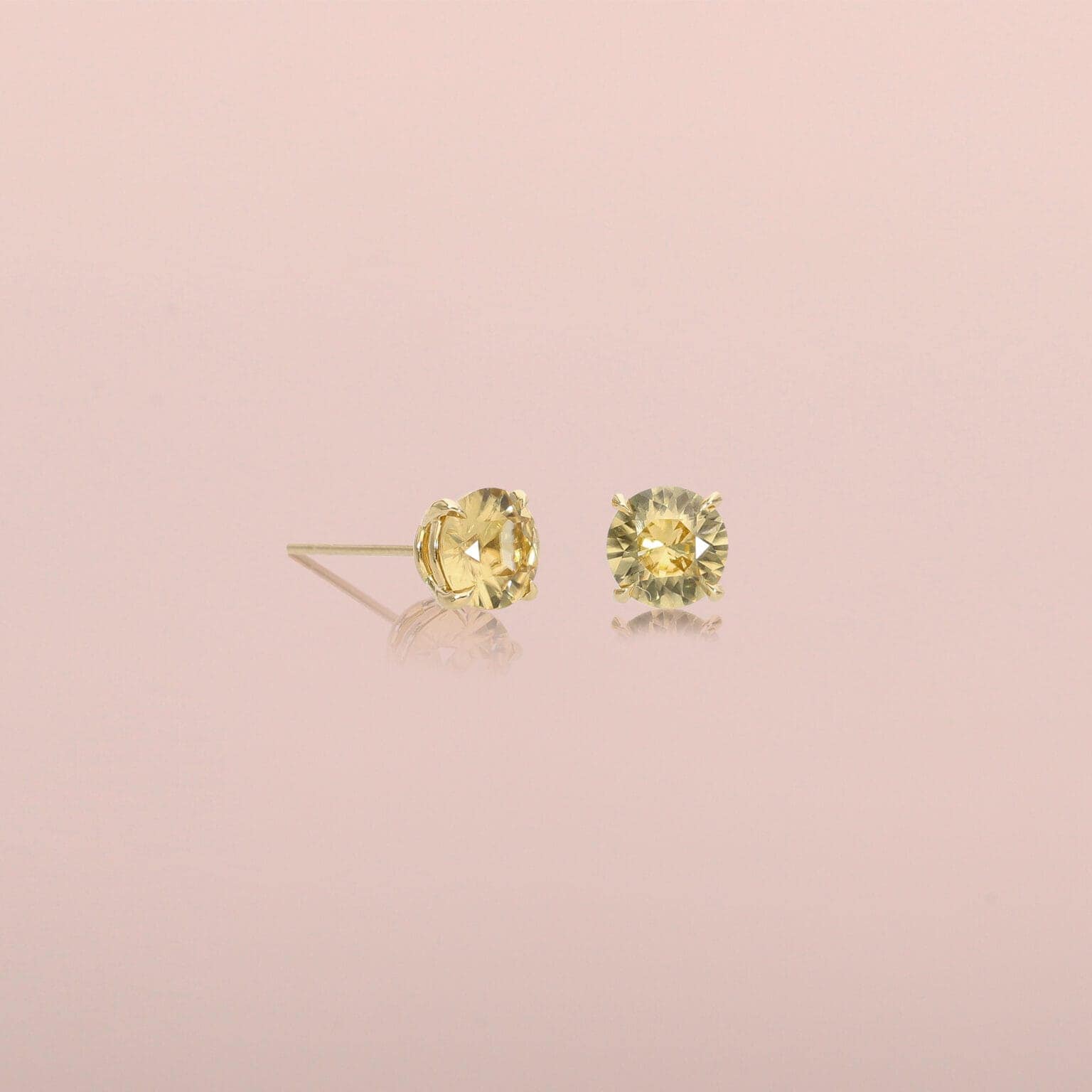 Yellow Zircon studs