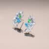 Blue Zircon and Tsavorite Butterfly Earrings