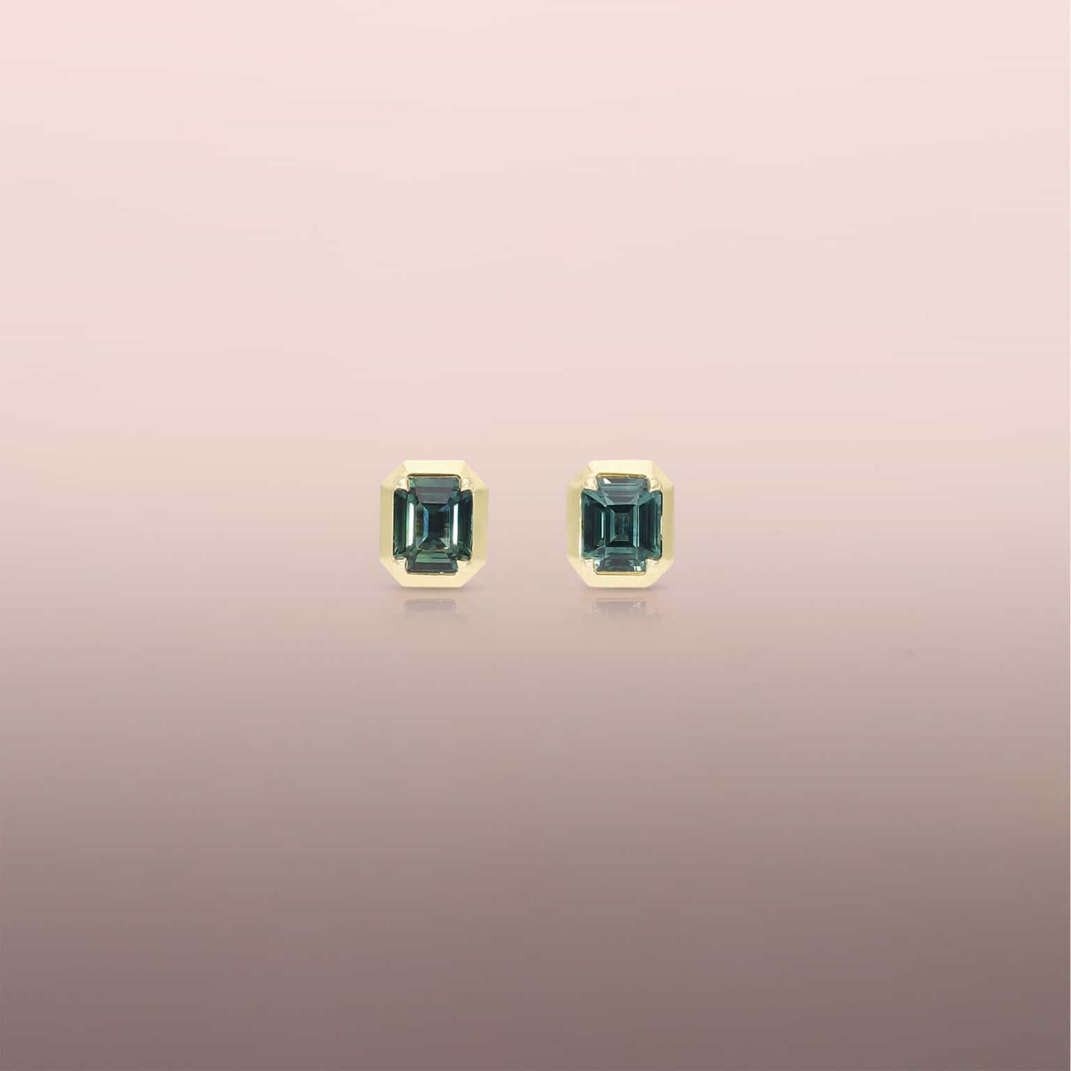 green sapphire earring studs