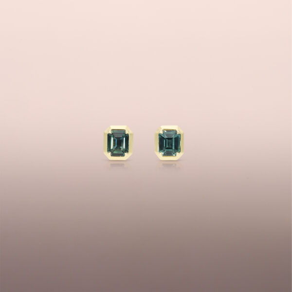 green sapphire earring studs