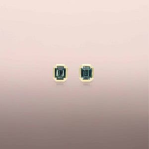 Green Sapphire Earring Studs