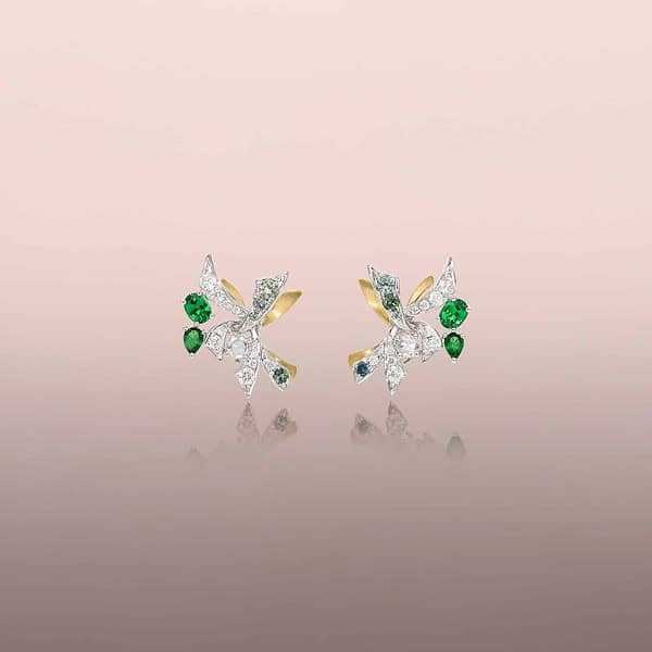 Tousled Sapphire and Tourmaline Earrings