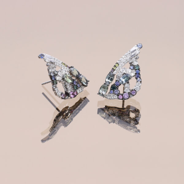 Tanzanite and Sapphire Butterfly Earrings