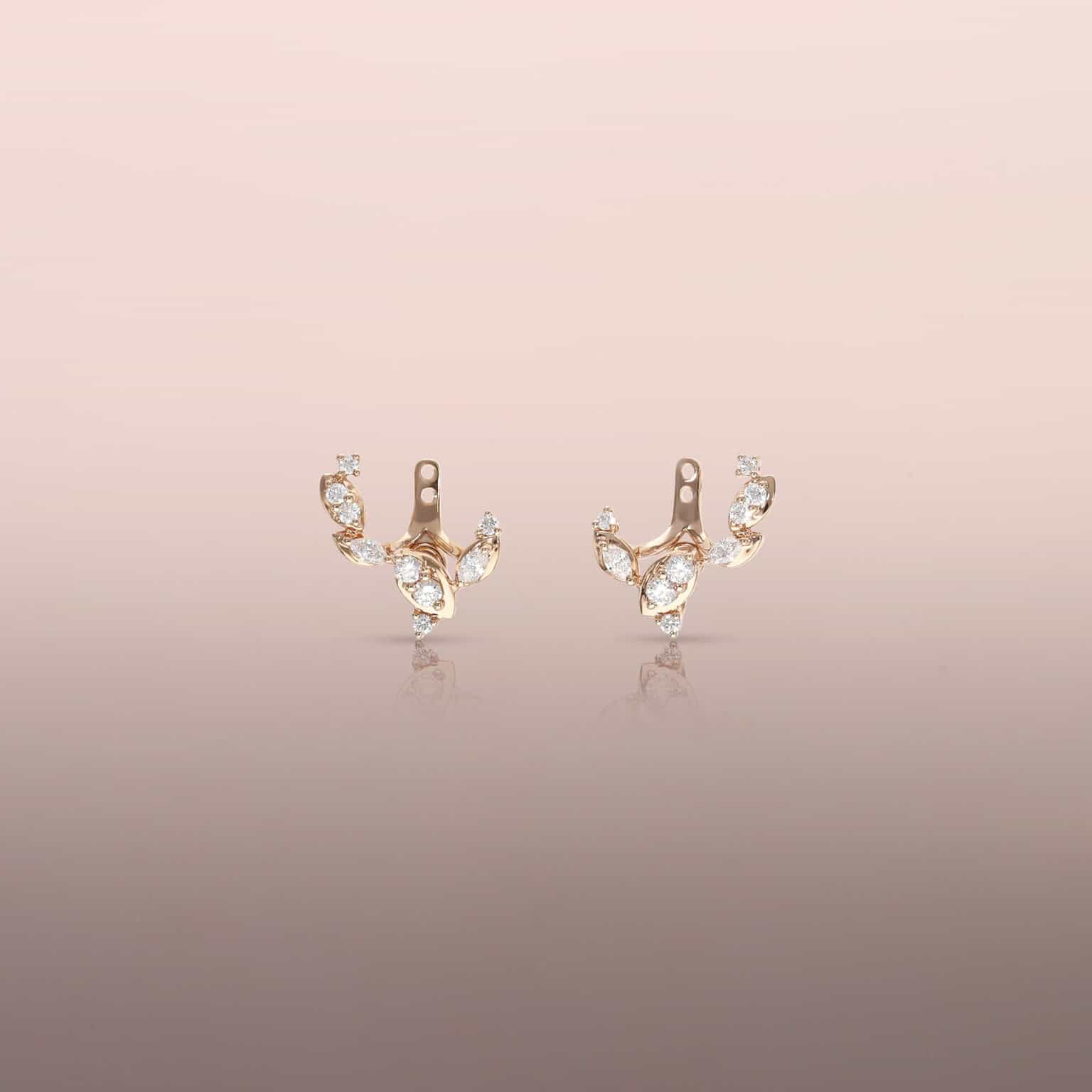 Rose gold diamond earring jackets