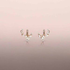 Rose gold diamond earring jackets