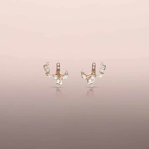 Rose gold diamond earring jackets