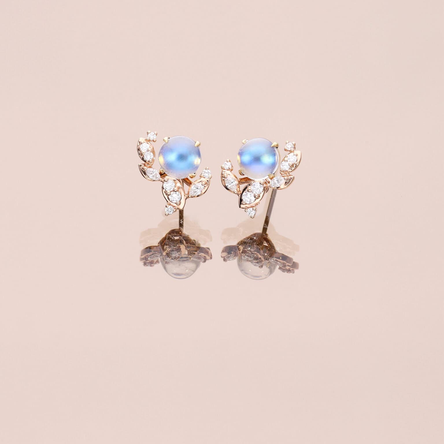 Rose gold diamond earring jackets