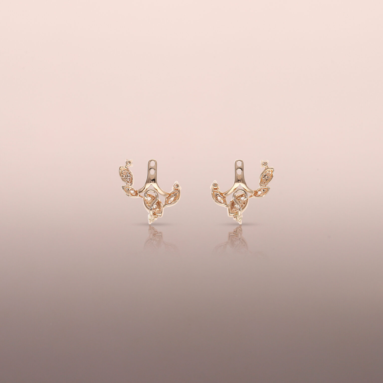 Rose gold diamond earring jackets