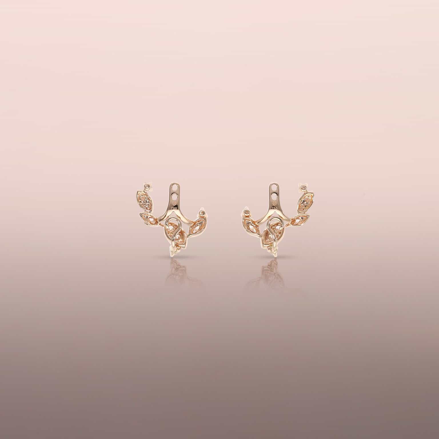 Rose gold diamond earring jackets