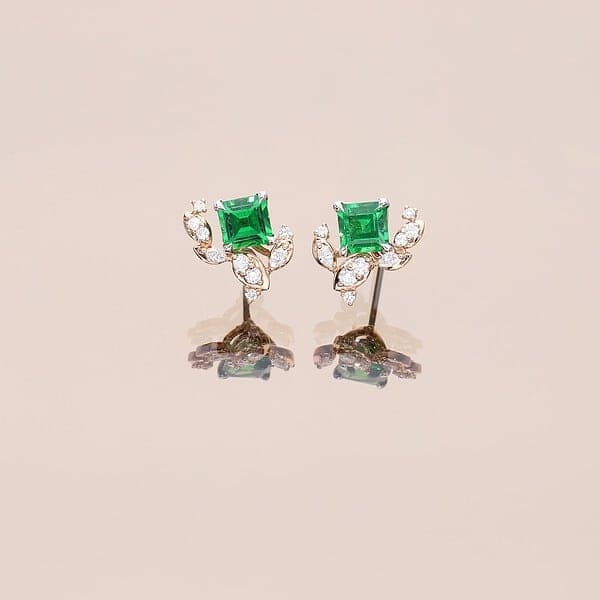 Rose gold diamond earring jackets