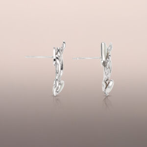 Diamond and Mother-of-Pearl Feather Earrings