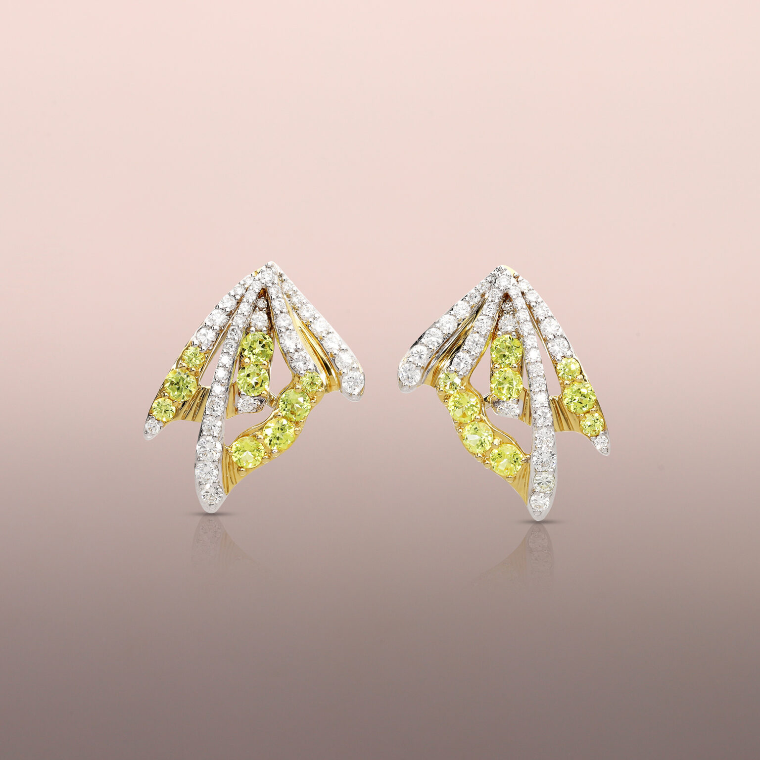 Yellow Sapphire and Diamond Butterfly Earring Jackets
