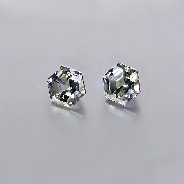 Tanzanite pair unheated hexagonal cut_2