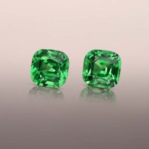 Tsavorite Garnet cushion cut 2p 5.07cts