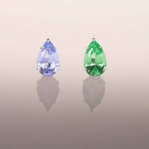 Lavender Spinel and Mint Garnet Yin-Yang Earring Studs