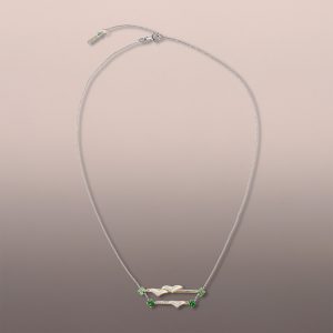 Tsavorite and Mother-of-Pearl Botanical Necklace