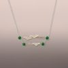 Tsavorite and Mother-of-Pearl Botanical Necklace