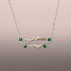 Tsavorite and Mother-of-Pearl Botanical Necklace