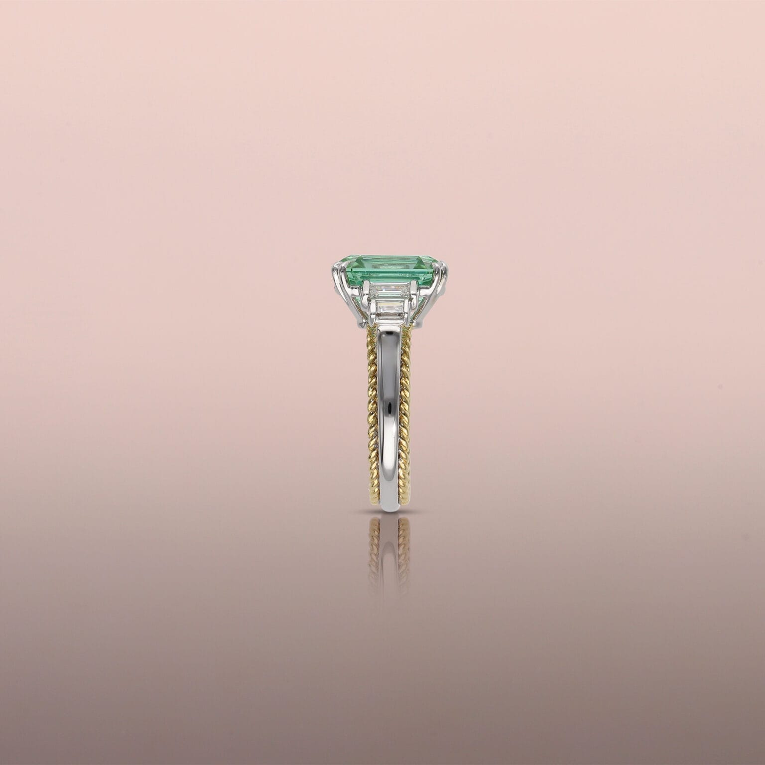 Mint Tourmaline Rope Ring