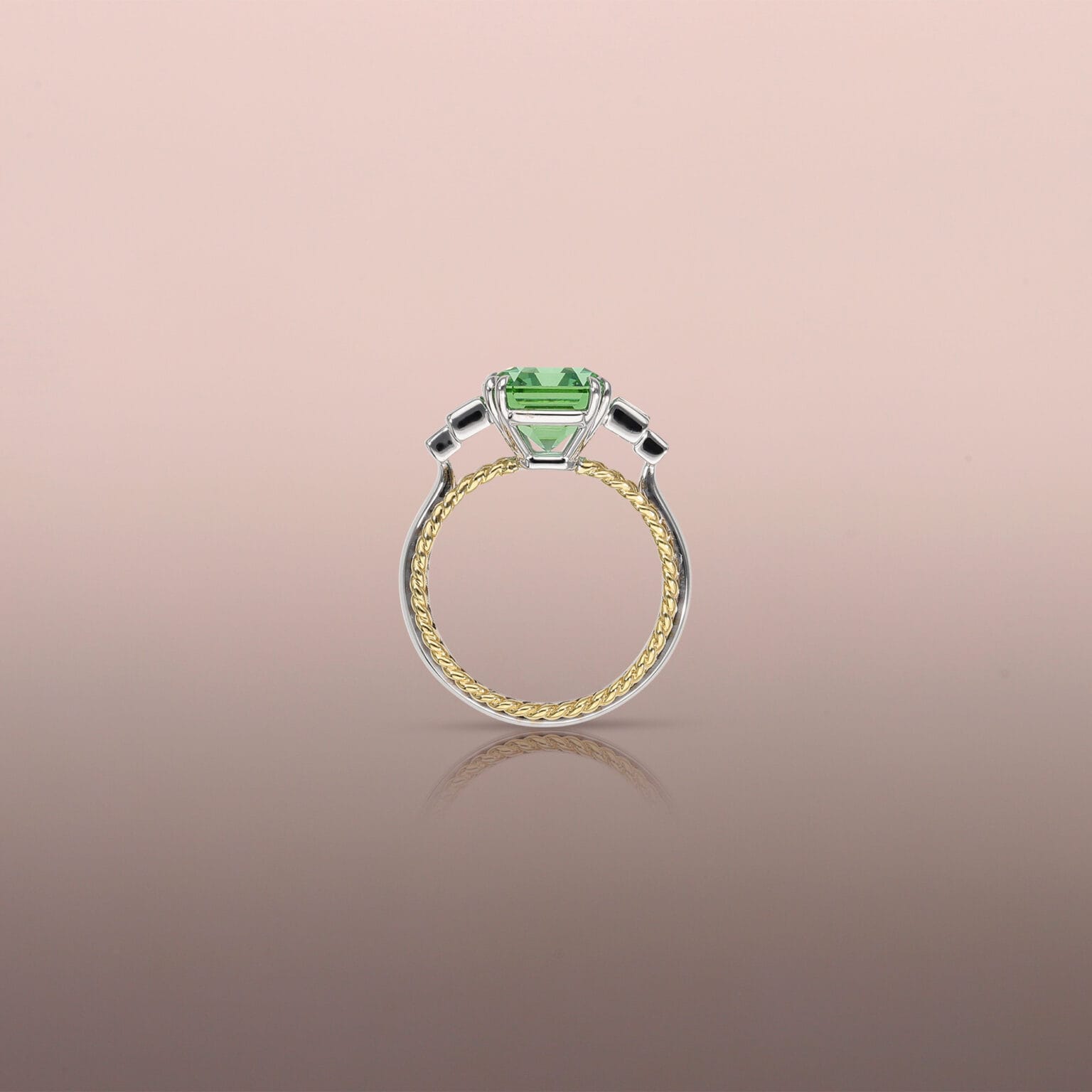 Mint Tourmaline Rope Ring