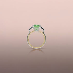 Mint Tourmaline Rope Ring