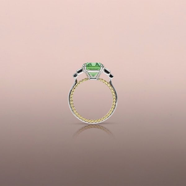 Mint Tourmaline Rope Ring