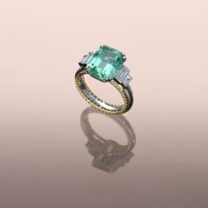 Mint Tourmaline Rope Ring