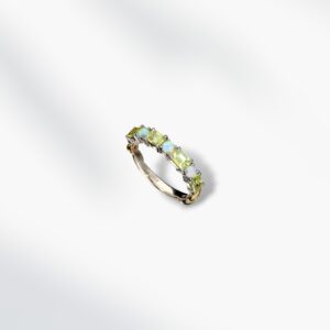 Yellow and white gold sapphire stack ring Singapore crafted by bespoke jeweller featuring fine diamond artistry
