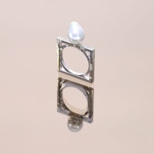 Baroque Pearl Square Ring