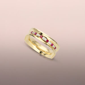 Galactic ruby and diamond ring