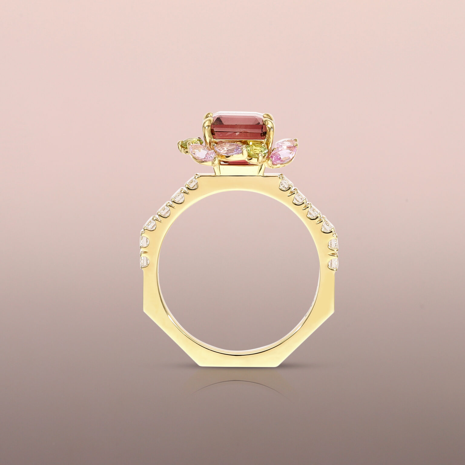 bi-colour tourmaline ring
