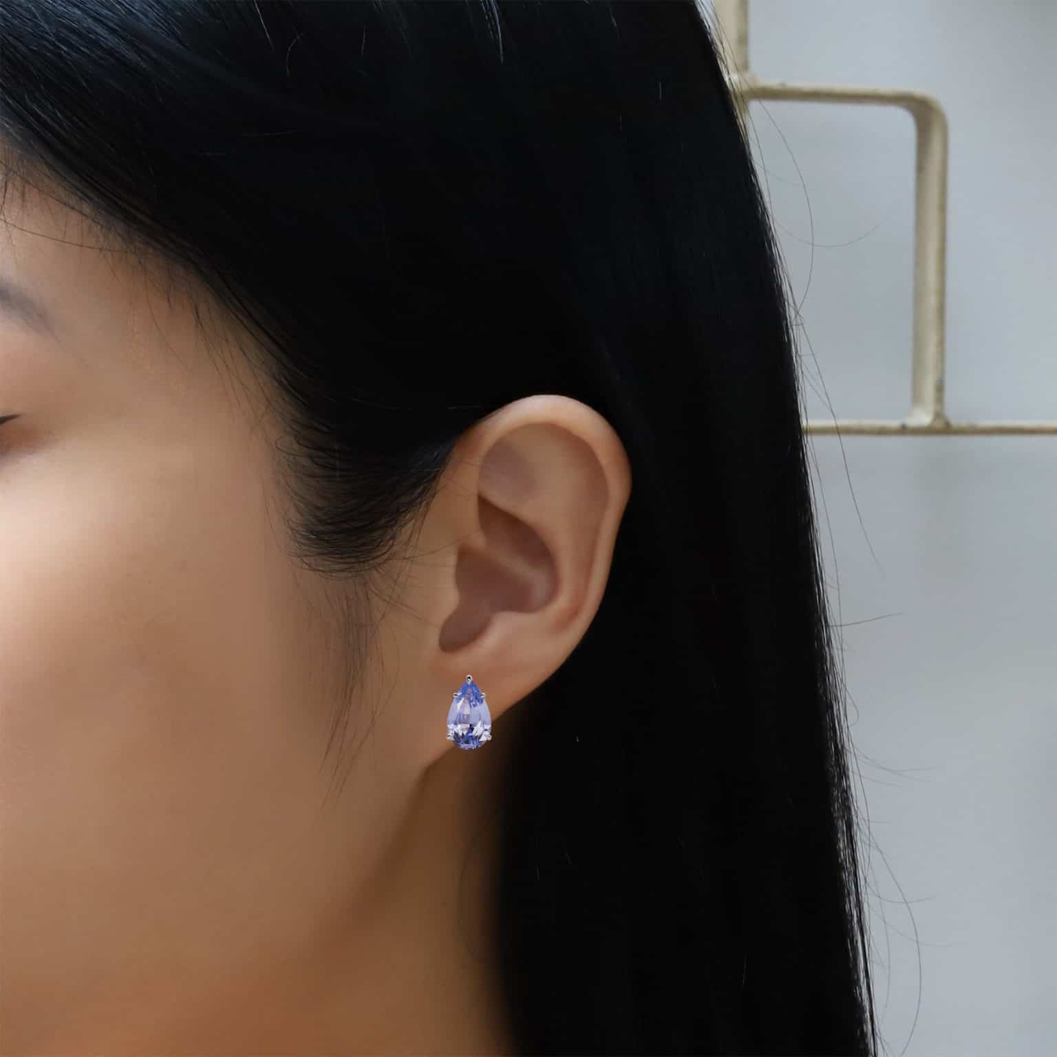 Lavender Spinel Stud Earrings