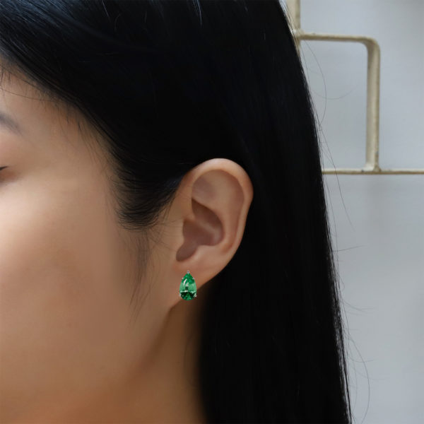 Mint Garnet Stud Earrings