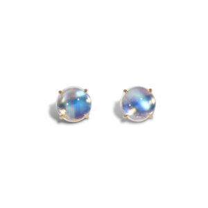 blue moon studs (8.2mm) Luxury blue moonstone ring Singapore highlighting bespoke craftsmanship and fine gemstone artistry