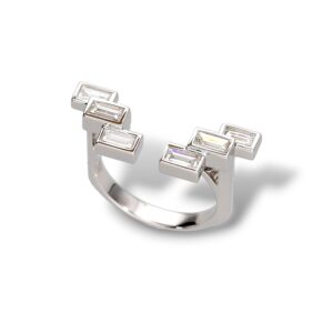 Diamond Stepped Jacket Ring
