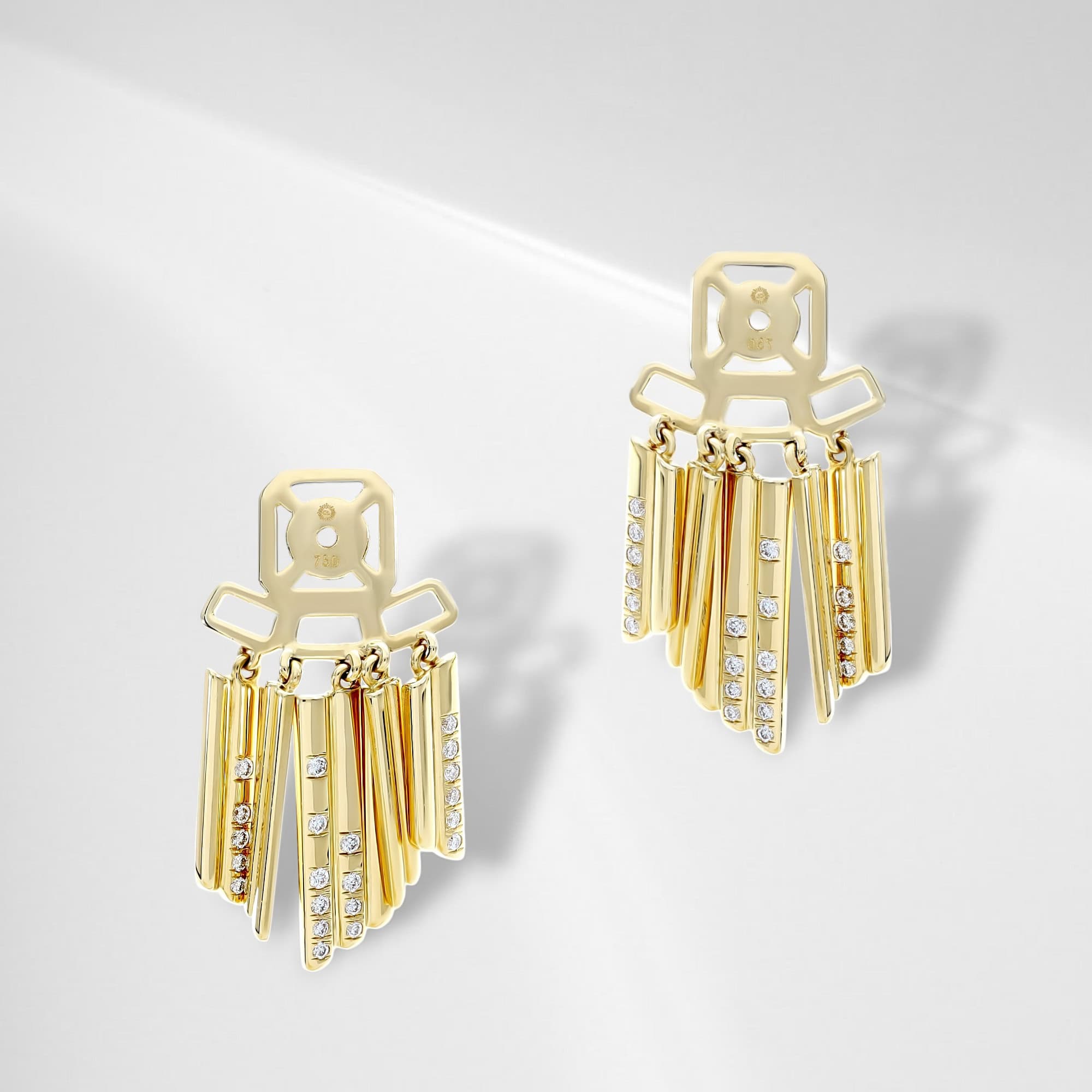 Pearl Drop Earrings with Round Diamonds SG