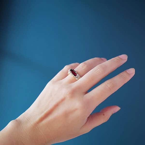 Ruby Tiger Guilloché Ring