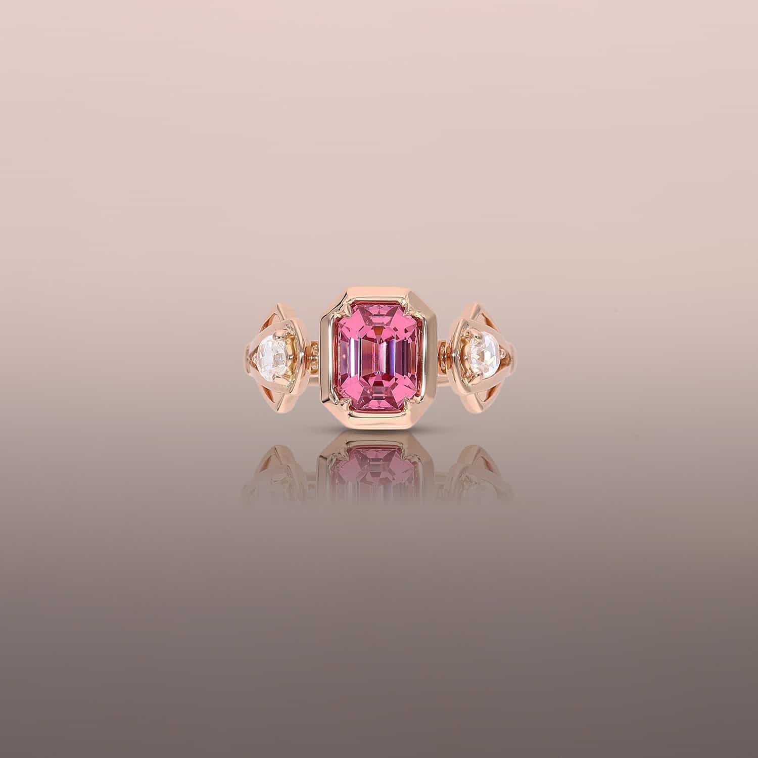 Pink Spinel Ring in Rose Gold