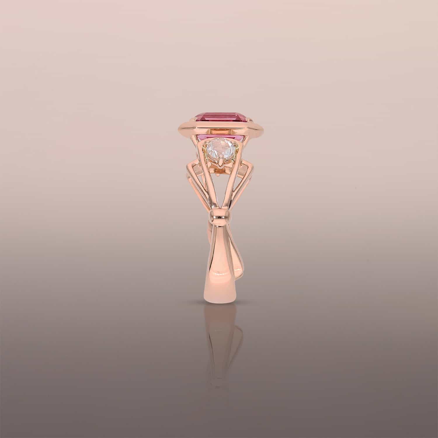 Pink Spinel Ring in Rose Gold