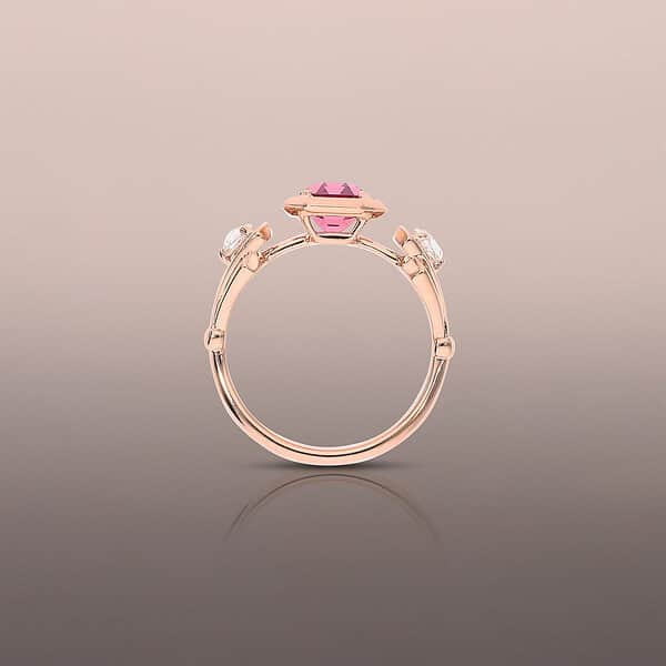 Pink Spinel Ring in Rose Gold