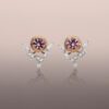 Malaia Garnet Earring Studs with detachable Diamond Jackets